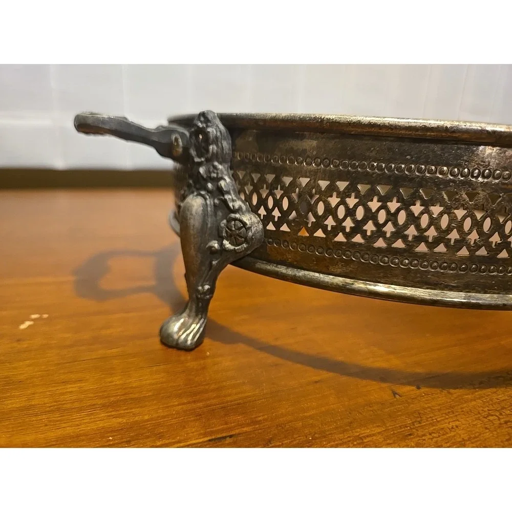 Silver Plate Casserole Dish‎ Holder, 9